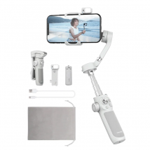 FeiyuTech VB4 Kit Gimbal per Smartphone – Stabilizzatore a 3 Assi con Face Tracking AI, Luce di Riempimento Integrata e Selfie Stick per iPhone