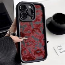 Sexy Mädchen Rote Lippen Handyhülle für IPhone 13 Hülle iPhone 11 12 14 15 Pro Max 7 8 Plus XR XS Max XSE 2020 Candy Silikonhülle