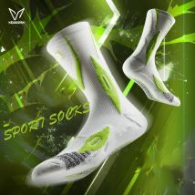 3 Paar rutschfeste Sportsocken, gepolsterte Sportsocken mit L/R-Fußmarkierung, atmungsaktive Laufsocken für Männer und Frauen, Crew-Socken