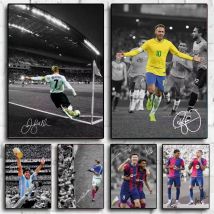 1PC Famous Soccer Sports Football Star Poster Self-adhesive Art Waterproof Paper Sticker Coffee House Bar Room Wall Decor