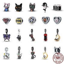 100 % echtes S925-Sterlingsilber, dunkler Stil, Serie Charms, passend für Original-3-mm-Pan-Armbänder und Armreifen für Frauen, Geburtstag, Schmuck, Geschenk