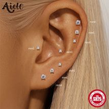 Aide Mini 2/3/4mm Moissanite Orecchino Per Le Donne 925 Sterling Silver Orecchino INS Tendenza Matrimonio Ear Studs Gioielli Brincos de Pratas