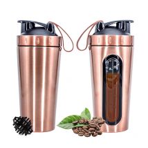 1 Stück 700 ml Edelstahl Sport Wasserbecher Shaker Flaschen mit Skala, Outdoor Gym Fitness Shake Cup Proteinpulver Mixer Flasche