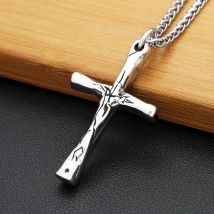 Einzigartige Vintage Kreuz Anhänger Halskette Punk Hip Hop Edelstahl Mode Einfache Kreuz Halsketten Für Männer Frauen Amulett Schmuck
