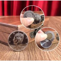 Lustige magnetische Flipper-Münze, Schmetterlingsmünze (halber Dollar), Zaubertricks, Zauberer-Zubehör, Nahaufnahme-Requisiten, Gimmick, erscheinen Magia