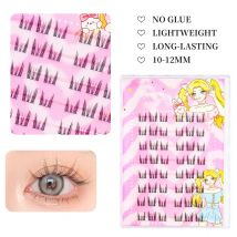 Selbstklebende individuelle Cluster-Wimpern, kein Kleber erforderlich, wiederverwendbare falsche Wimpern für Anfänger, einfache DIY-Make-up-Anwendung