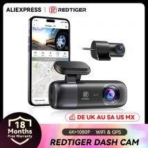 REDTIGER F9 Kamera samochodowa 4K przód i tył 5.8Hz WiFi GPS z trybem parkowania, rejestrator jazdy, noktowizja, sterowanie aplikacją
