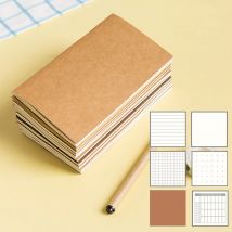 Quaderno in carta Kraft da 64 pagine con griglia a punti vuota a righe, agenda giornaliera settimanale mensile, quaderni, diario, ricariche per quaderni da viaggio