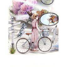 XiangXiang Studio Vintage Schöne Fahrrad Zeit Mädchen Washi PET Band DIY Karte Machen Scrapbooking Dekorative Aufkleber