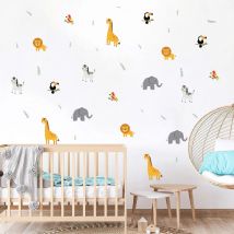 3 stücke Cartoon Tiere Giraffe Löwe Wanda uf kleber Kinderzimmer Baby Schlafzimmer Wandt attoos Haupt dekoration Wohnzimmer Wand kunst DIY