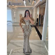 Nuovi abiti da ballo eleganti Abiti da cocktail a sirena con scollo a cuore e spalle scoperte con cristalli Abiti da festa personalizzati