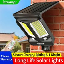 Lampa solarna zewnętrzna 4000mAh 1200LM z dwoma czujnikami ruchu, super jasna lampa ścienna, wodoodporna lampa uliczna do ogrodu, na podwórko, ścieżkę, do garażu.