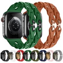 Silikon armband für Apple Watch Ultra 2 49mm 46mm 45mm 44mm 40mm 41mm 42mm Double Tour Armband für iwatch Serie 10 9 8 7 6 Band