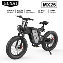 GUNAI MX25 Bici Elettrica Per Adulti Bicicletta Da Strada Elettrica 48V 25Ah Fatbike MTB E-bike 20 "Mountain Ebike