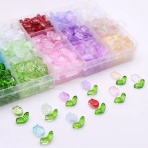 30pcs 60pcs/bag Mix Color Gradient Color Tulip Petal Leaf Combination Beads Loose Glass Beads Space Beads For Jewelry Making DIY