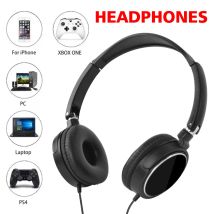 Kabelgebundene Kopfhörer, 3,5 mm/Typ-C-Bass, Stereo, faltbar, mit Mikrofon, verstellbare Kopfhörer, geeignet für PC, MP3-Mobilkopfhörer