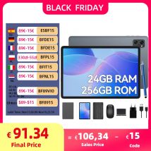 TABWEE T90 Tablet z systemem Android 15 z klawiaturą BT i myszą - Gemini AI, 24 GB (8+16) RAM 128 GB ROM, Octa Core T615, tablet do gier 11 cali