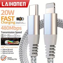 LAIHONEN per iPhone 14 13 12 Certificato MFI Tipo c a Lightning Cavo di ricarica rapida per iPad Cavo di ricarica per trasmissione dati
