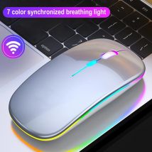 Wireless Mouse Dual Mode Bluetooth-Compatible Mouse LED Rechargeable Laptop Mouse Portable Computer Mice for Laptop ipad Tablet