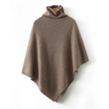 100% lana dolcevita poncho pullover scialli donna lavorato a maglia mantello irregolare moda morbido caldo lana manica a pipistrello cappotto sottile allentato