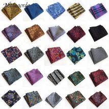 Mens Hanky Pocket Squared Handkerchief Hankerchief Flower Paisley Floral Wedding Party Gift Accessory