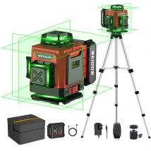 WEIDDW 4D 16 Linien Laser Level mit Koffer Automatik 360 ° Selbstnivellierend 4x360 °   Professionelles Laser-Konstruktionswerkzeug für Kreuzlinien