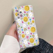 Bunte Blume Handyhülle für Samsung A34 5g Hülle A54 A53 A24 A32 A52 A23 A14 A52S A33 A73 S23 S22 Ultra S21 S20 FE Lächeln Abdeckung