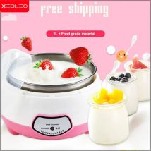XEOLEO Yogurtera Mini Máquina De Yogur Automática Hogar DIY Herramientas De Yogur Electrodomésticos De Cocina Tanque De Acero Inoxidable Rosa 220V