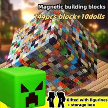 Zestaw DIY magnetycznych klocków konstrukcyjnych z pojemnikiem do przechowywania, zabawki do samodzielnego montażu dla dzieci, klocki do zabawy na stołach.