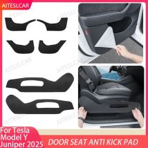 AITESLCARFor Tesla  Model Y Juniper 2025 Car Door Anti Kick Pad Protection Side Mat Stickers Leather Interior Styling Accessorie