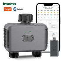 Timer automatico dell'acqua Insoma con gateway Sistema di irrigazione per irrigazione da giardino a doppio tubo Supporto programmatore sprinkler remoto Alexa