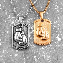 Box handschuhe Boxer Tag Männer Halsketten Anhänger Kette Punk für Freund männlich Edelstahl Schmuck Kreativität Geschenk Großhandel