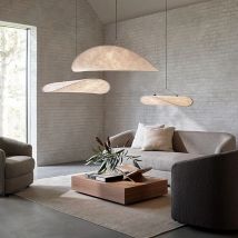Vertigo lampa wisząca Nordic Vertigo LED żyrandol do salonu dekoracja domu nowoczesna tkanina jedwabna napięta lampa wisząca