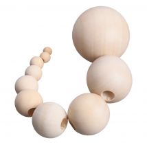 Runde Naturholzperlen mit großem Loch 8mm 10mm 12mm 15mm 20mm 25mm 30mm 40mm 50mm für DIY-Bastelarbeiten, Holzhandwerk und Schmuckherstellung