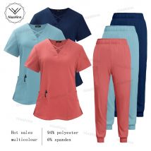 Scrub Uniformen Sets Arbeit Jogger Scrubs Krankenhaus Krankenschwester Uniform Set Spa Uniform Krankenschwestern Zubehör Unisex Chirurgische Uniformen Frau