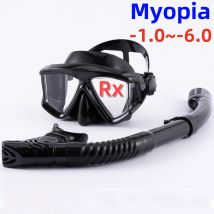 Optisches Myopie-Schnorchelset, Tauchmaske, kurzsichtige Schwimmbrille, kurzsichtig, Panorama, Weitsicht, Erwachsene, Jugendliche, -1,0 bis -6,0