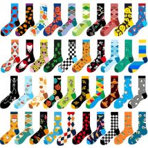 1 paar 2025, Neue männer Socken Boxen Dollars Schach Bretter Tier Neuheit Cartoon Baumwolle Frauen Straße Socke Große Größe lange Socken