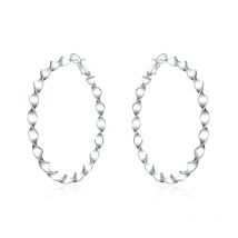 925 Sterling Silver Hoop Earrings High Quality Big Circle Round Fashion Women Party Jewelry Nice Wedding 4.5CM