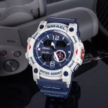 Smael Sport uhr Militär Armbanduhr für Männer Alarm Stoppuhr führte digitale Hintergrund beleuchtung Dual Time Display wasserdichte Uhr Männer