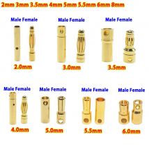 2mm 3mm 3,5mm 4mm 5mm 5,5mm 6mm 8mm RC Batterie Vergoldet Bullet Bananen Stecker Hohe Qualität Männlich Weiblich Bullet Banana Stecker
