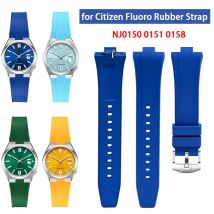 9mm FKM Fluoro Rubber Strap for Citizen NJ0150 NJ0151 NJ0158 Men Women Special Convex End Quick Release Watch Band Bracelet