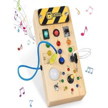 Zabawki do wczesnej edukacji dla dzieci Elektroniczne światło LED dla dzieci Drewniana tablica sensoryczna Montessori dla maluchów Prezenty świąteczne