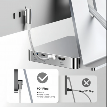 USB-C-Hub für iMac 24 M1/M3/M4, iMac-Hub mit M.2 NVMe SSD-Gehäuse, iMac USB-Hub mit HD 4K60Hz, USB A/C 10 Gbit/s, SD/TF