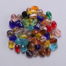 Beste Verkauf Kristall Tropfen Form Perlen Glas Farbe mischen Perlen 6X8MM, 8X12MM Lose Spacer Runde Perlen Für Schmuck Machen DIY