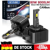 BEVINSEE D1S D1R D3S D3R D2S D2R D5S CANbus LED Lampadina per fari 80W 8000LM Super Bright HID Xenon Sostituzione Plug & Play 6000K 12V
