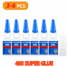 495 Sofortkleber Superkleber Cyanacrylat-Klebstoff Alleskleber Reparatur von Spielzeug und Möbeln im Haushalt DIY Für Metall, Glas, Kunststoff, Schmuck, Leder, Gummi und Holz