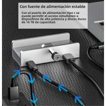 HUB USB 3,0 de 4 puertos con fuente de alimentación, multidivisor tipo Clip, transmisión de datos 5G de alta velocidad, adaptador USB 3,0 para ordenador portátil