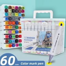 12/24/36/48/60 Farbe Set Waschbar Doppel Kopf Hohe Qualität Nicht Wischen Mark Stift Kunst Malerei professionelle Werkzeuge