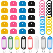 Plastic Key Identifier Cover Cap Soft Silicone Key Protector Key Protector Tag Mark Pendant Hotel Colorful Label Lot Keychain