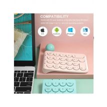 BOW Wireless Number Pad Bluetooth Numeric Keypad Round Keycaps Numpad 22 Keys Rechargeable Number Keyboard For Laptop PC